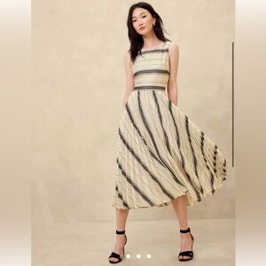 Banana Republic Silky Cut-Out Back Midi Dress